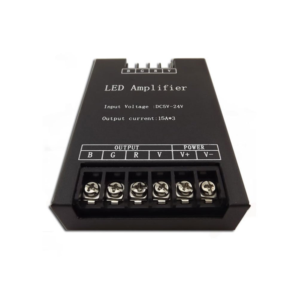 XUNATA DC 5V-24V 45A LED Signal Amplifier for RGB LED Neon Rope Strip Light
