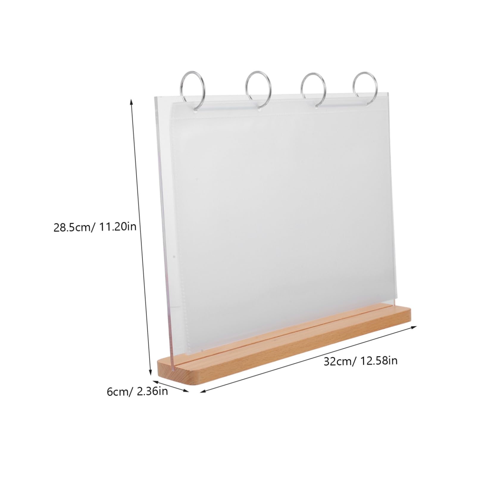 HOMOCONO Display Stand Sign Holder Centerpiece The Menu Card Sleeve Display Shelf Brochure Holder Acrylic Paper Holder Clear Stand for Display Acrylic Holder Menu Holder Wood