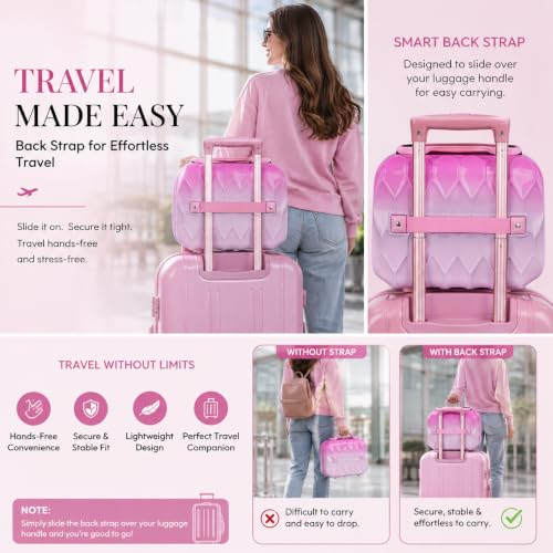 Image of SHAMAX Makeup Organizer Box for Women | Bridal Makeup Case Lockable Vanity Case for Cosmetics, Jewellery & Beauty Storage Organizer, Gift for Women (751 /Pink)