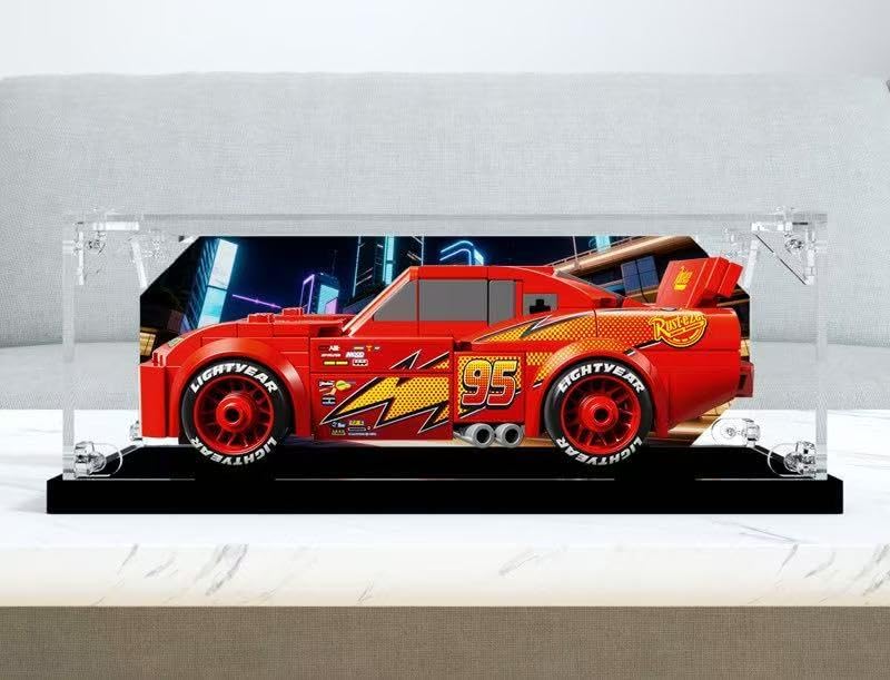 3MM Display Case for Lego 77255 Lightning McQueen,Dustproof Clear Display Case Compatible with Lego 77255(Not Include The Model)