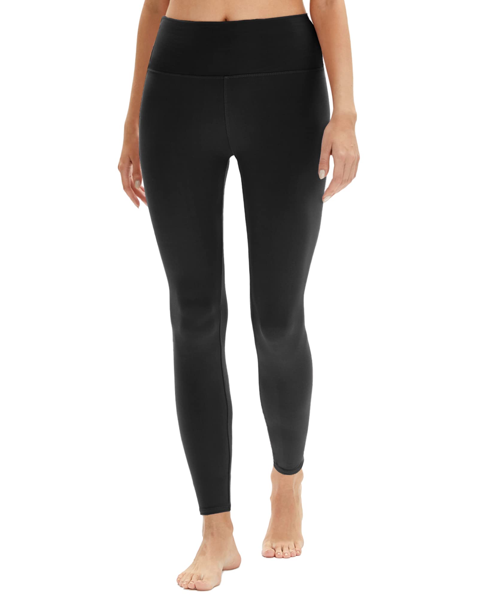 DDOBB Leggings Damen High Waist Sportleggins Lang Leggins Blickdicht Schwarz Yogahose Sporthose Elastisch Gym Outfit