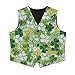 Uourmeti Green Leaf Toddler Boy Vest 11-12Y Oil Painting St Patricks Day Costumes Vests Casual Graphic Jackets Sleeveless Fashion V Neck Vest with Pockets Indoor Celebrations Party Tops