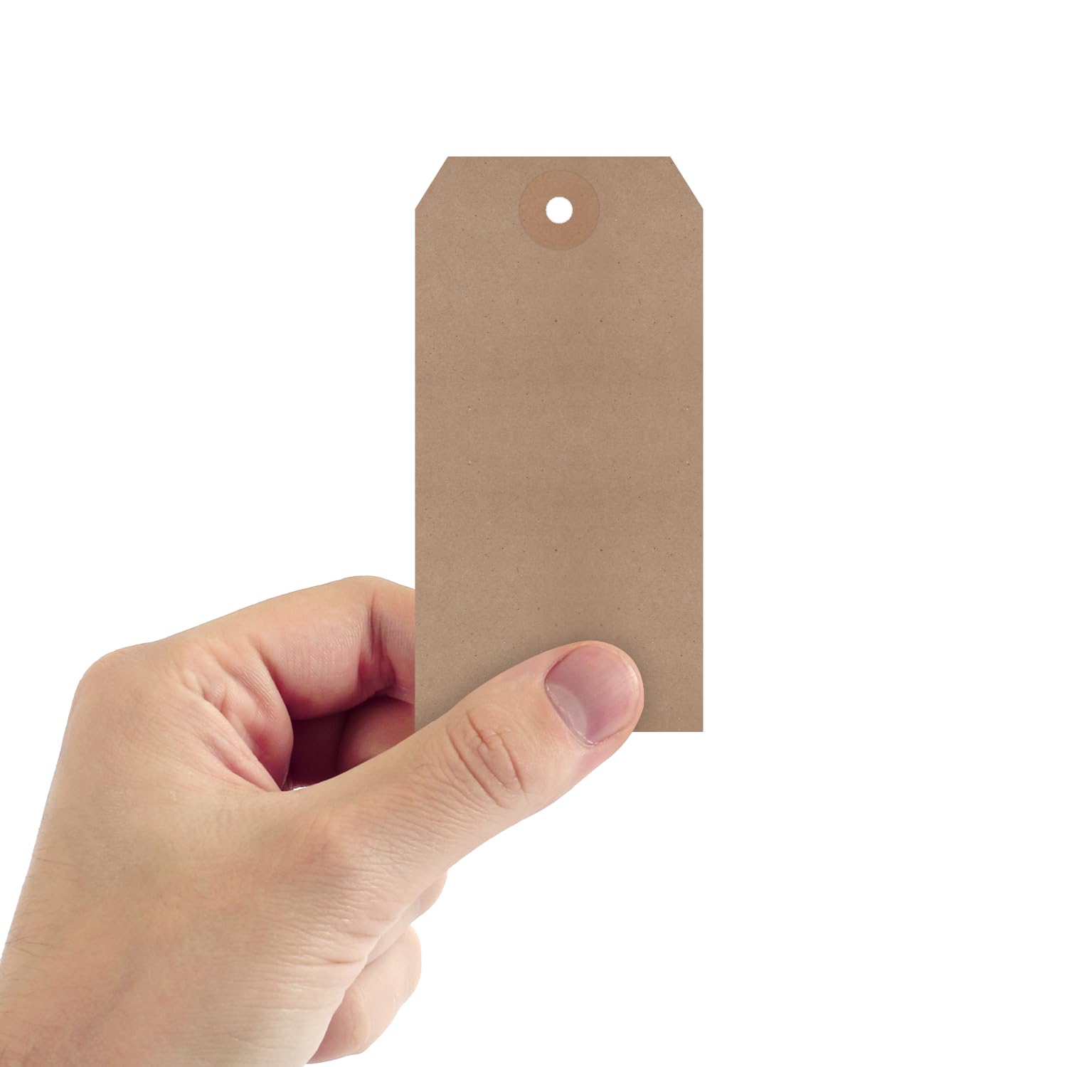 SmartSign Braune Geschenkanhänger, 1000 Stück, 12,1 x 6 cm, Größe 5, umweltfreundliche Blanko-Etiketten mit verstärktem Faser-Patch, 11 pt Recycling-Kraftpapieranhänger für