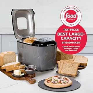 West Bend 47413 Hi-Rise Bread Maker Programmable Horizontal Dual Blade with 12 Programs Including Gluten Free, 3-Pound, Gray