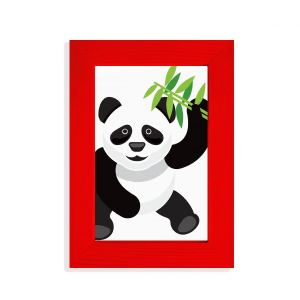 Cadre photo panda chinois rouge aux finitions artisanales d'art