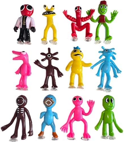 Dlishka 12pcs Rainbow Friends Figurine,No Packaging With Suction Cups FigureModel Figure Ornaments Ornament Decor For Collection,Cake Decorating And Decor Anywhere And For Game Fans. (12pcs) (1457)
