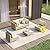 VICLLAX 5 Pieces Patio Conversation Set, Cushioned Outdoor Furniture Set of 5, Wicker Outdoor Sectional Sofa Set with Glass-top Table for Lawn, Backyard, Garden, Oak