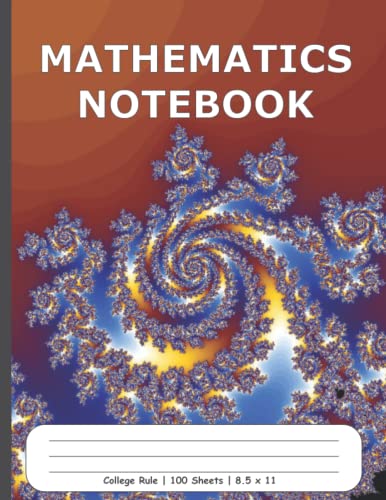 Mathematics Notebook: College Ruled Composition Notebook with the Amazing Mandelbrot Set (Fractal) image