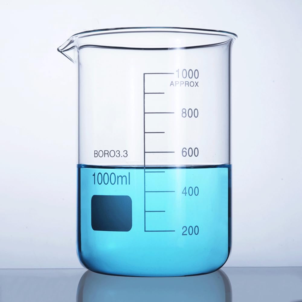 Borosilikat Glasbecher, Glasbecher mit niedriger Form, 5–2000 ml, Laborglas, Experiment