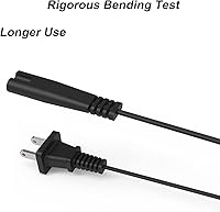 Vista 2 de Cable de carga de CA de 2 clavijas de repuesto para refrigerador Cooluli Mini con cable de alimentación de 5 pies con certificación UL