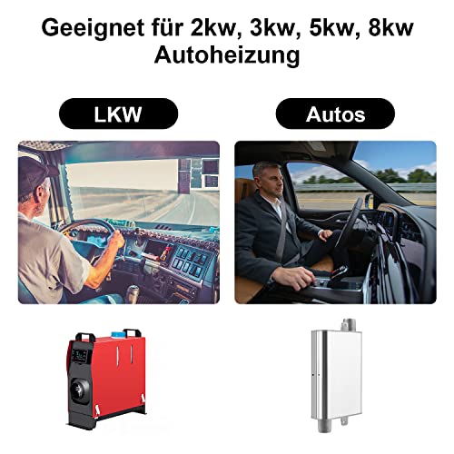 24mm Schalldämpfer, Standheizung Zubehör, Schalldämpfer für Notstromaggregat, Standheizung, Dieselheizung, für Eberspacher/Webasto(Silber)