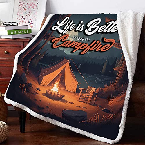 Personalized Camping Blankets For Cold Weather - Soft Lightweight Camping Blanket For Travel Outdoor Camping Flannel Blanket Full Size Camping Blanket Warm Blanket For Camping Size 40X50 & 20X30 #TOP1