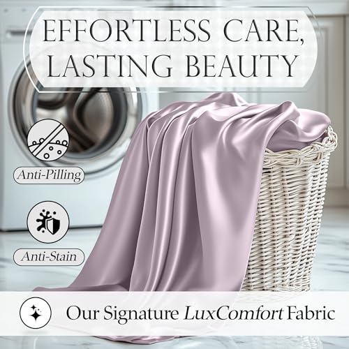 Image of DECOLURE Satin Sheets Twin Size | Softer Than Silk | Luxury 3 Pc Bed Set