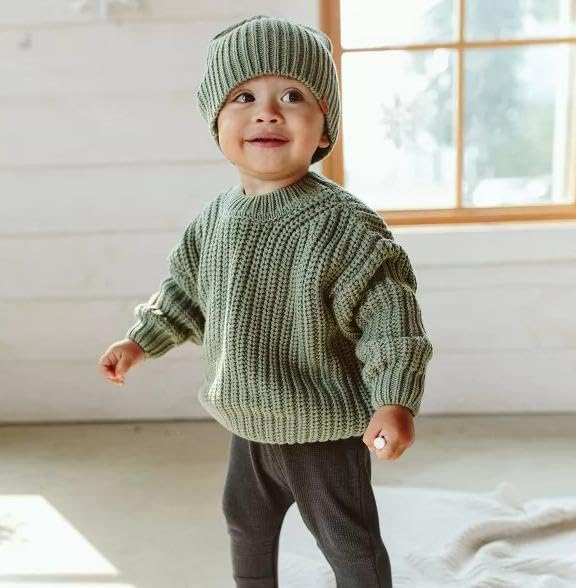 Newborn Toddler Baby Girl Boy Knit Sweater Round Neck Sweatshirt Long Sleeve Tops Pullover Fall Winter Clothes - Image 8