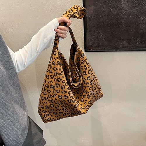 Image of Suede Bag for Women, Suede Handbags for Women, Large Capacity, Hobo Bag (LEOPARD)