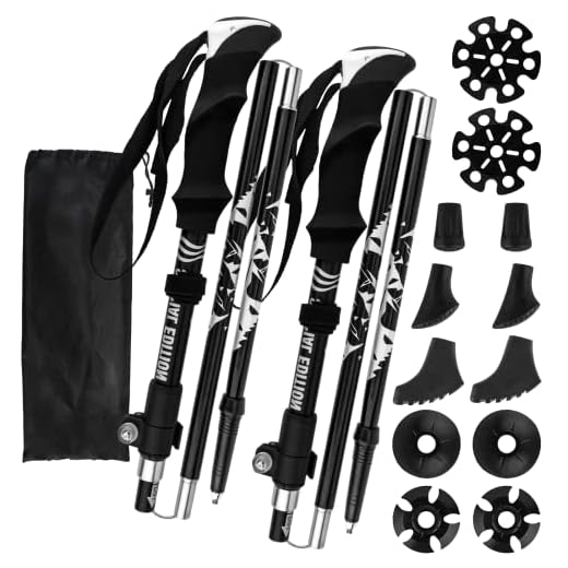 BraveKoi Bâtons de Marche Pliable 2 PCS & Bâtons de Randonnée en 7075 Aluminium Aérospatial , Bâtons Antidérapants Ultra Légers et Résistants Aux Chocs, Parfaits pour la Randonnée, Le Camping, Le Ski