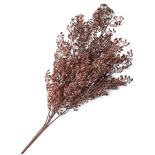 Factory Direct Craft Artificial Burgundy Fern Leaf Bush for Home Decorating and Displaying