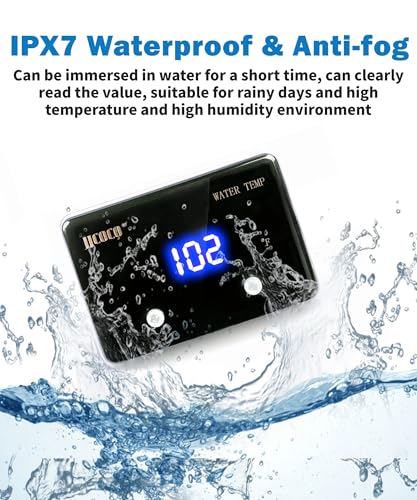 image for JJCOCO Digital Water Temperature Gauge 14-302°F with 1/8 NPT Sensor R