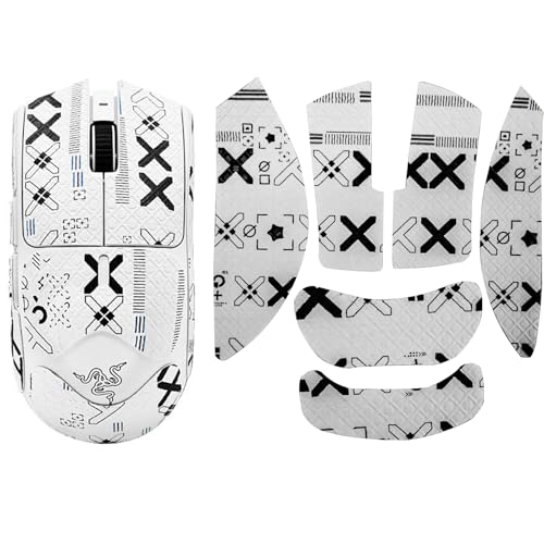 SEEFY Anti-Slip Mouse Grip Tape Compatible with Razer Deathadder V3 / V3 Pro Wireless Gaming Mouse, White