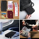 Looxmeer Portfel Podróżny, Etui na Paszport Rodzinny, Organizer na Dokumenty Podróżne, Trwałe Etui na Paszport z Blokadą RFID dla Mężczyzn, Kobiet, Szary