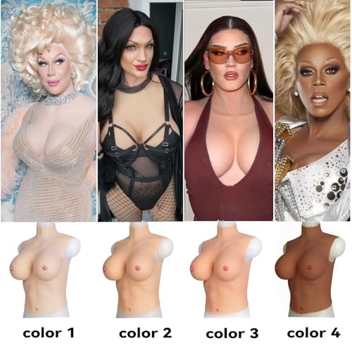 Image of Silicone Breast Forms Breastplate Fake boobs silicone Half Body Style B-H Cup For Cosplay Drag Queen Crossdressers