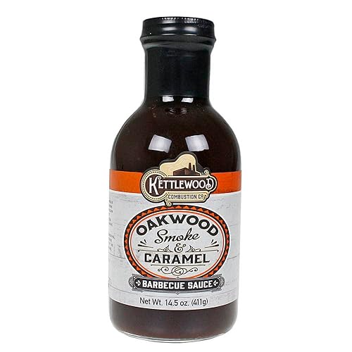 Original Juan Specialty Foods Kettlewood Combustion Oakwood Smoke & Caramel Salsa para barbacoa, 14.5 onzas