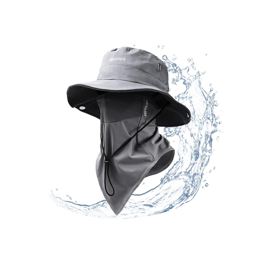 Wide-Brimmed Sun Hat,Fishing Hat,for Beach Fishing, Hiking,Camping,with Cooling Silk Mask to Block Mosquitoes(Hat + Mask)