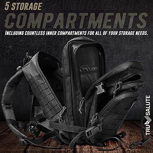Tru Salute 40L Military Tactical Backpack Large Army 3 Day Assault Pack Molle Bugout Bag Rucksack (Black) #TOP7