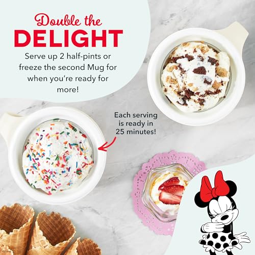 Image of Disney | Dash Mickey Mouse & Minnie Mouse My Mug Ice Cream Maker 2-Pack Bundle - Electric Countertop Soft Serve Ice Cream Machine, 2 Half-Pint Mugs with Ingredient Chute & Recipe Guide