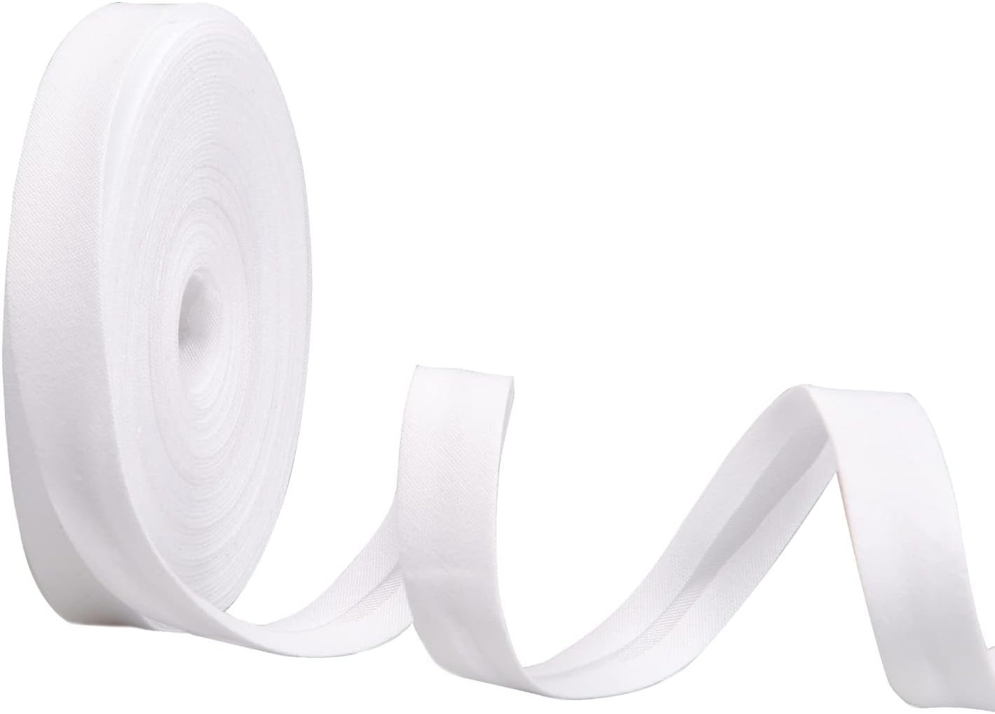 Jomnvo 1/2 Inch by 8M Double Fold Bias Tape Bias Binding Tape for DIY Garment Sewing Seaming Hemming Piping (White)