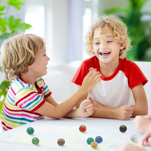 Ahejioo Mutmurmeln, 20 Stück 16mm Glaskugeln Im Dunkeln Leuchtend, Bunt Gepunktet, Fluoreszierende Murmeln, Schwimmkugeln Für Miniteich Und Diy Projekte, Leuchtende Spielzeug Für Kinder Und Dekoration