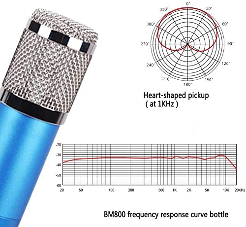 Image of DEVICE OF URBAN INFOTECH Combo of BM800 Condenser Microphone Boom Arm Stand Studio Recording Mike for Podcasting Dubbing Streaming Mic for Singing BM800 Microphone with Mic Stand (Blue)