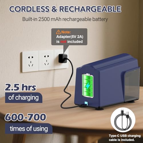 Taille-crayon rechargeable AFMAT PSD4BL à arrêt automatique rapide - 6