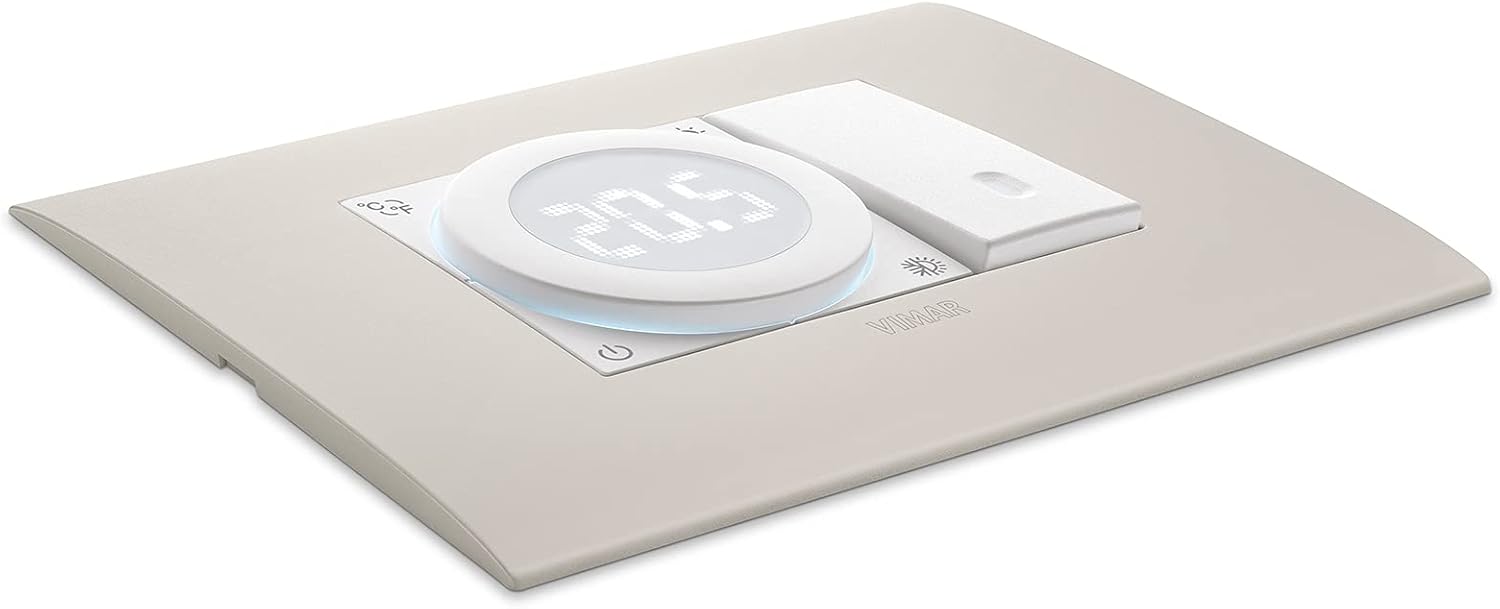 Vimar 02970 Thermostat side view with wiring details