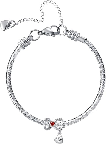 Miniatura 2 de GMXLin Abalorio de madre e hija para pulseras de amor, corazón, madre, mamá, regalo de cumpleaños de hija y hijo