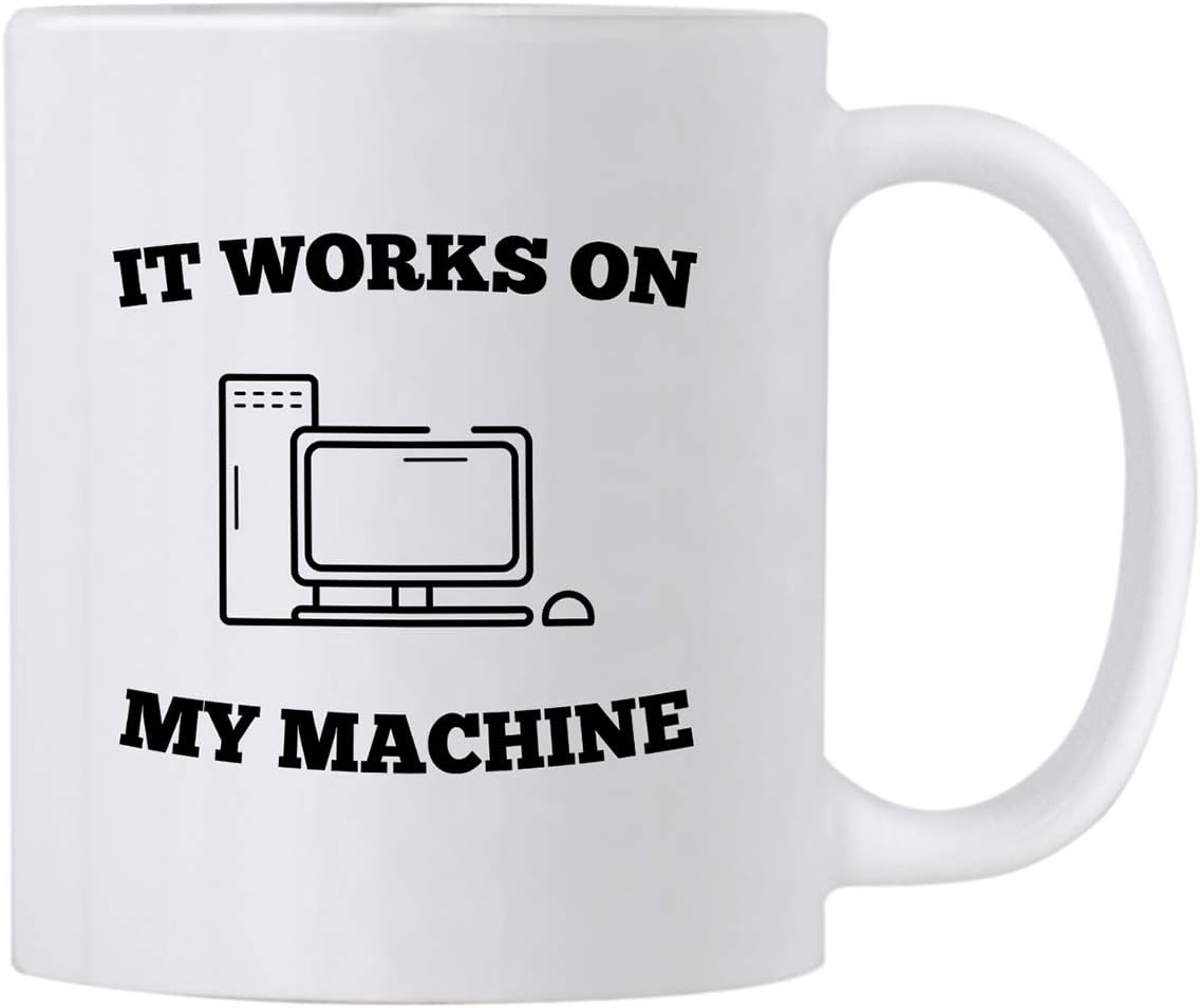 Casitika Computer Science Programmer Gifts. Funny Coding Geek 11 oz Coffee Mug. It Works On My Machine. Gift Idea for Developer or Programming Teacher/Student. Tech Work Humor Cup.