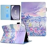 Case for Galaxy Tab A11+ Plus 2026/ A9 Plus 2024 11-Inch, Funut PU Leather Folio Cover Multi-Angle Stand with Auto Wake/Sleep Case for Samsung Galaxy Tab A9 Plus/A9+ Tablet, Purple Flower Sea