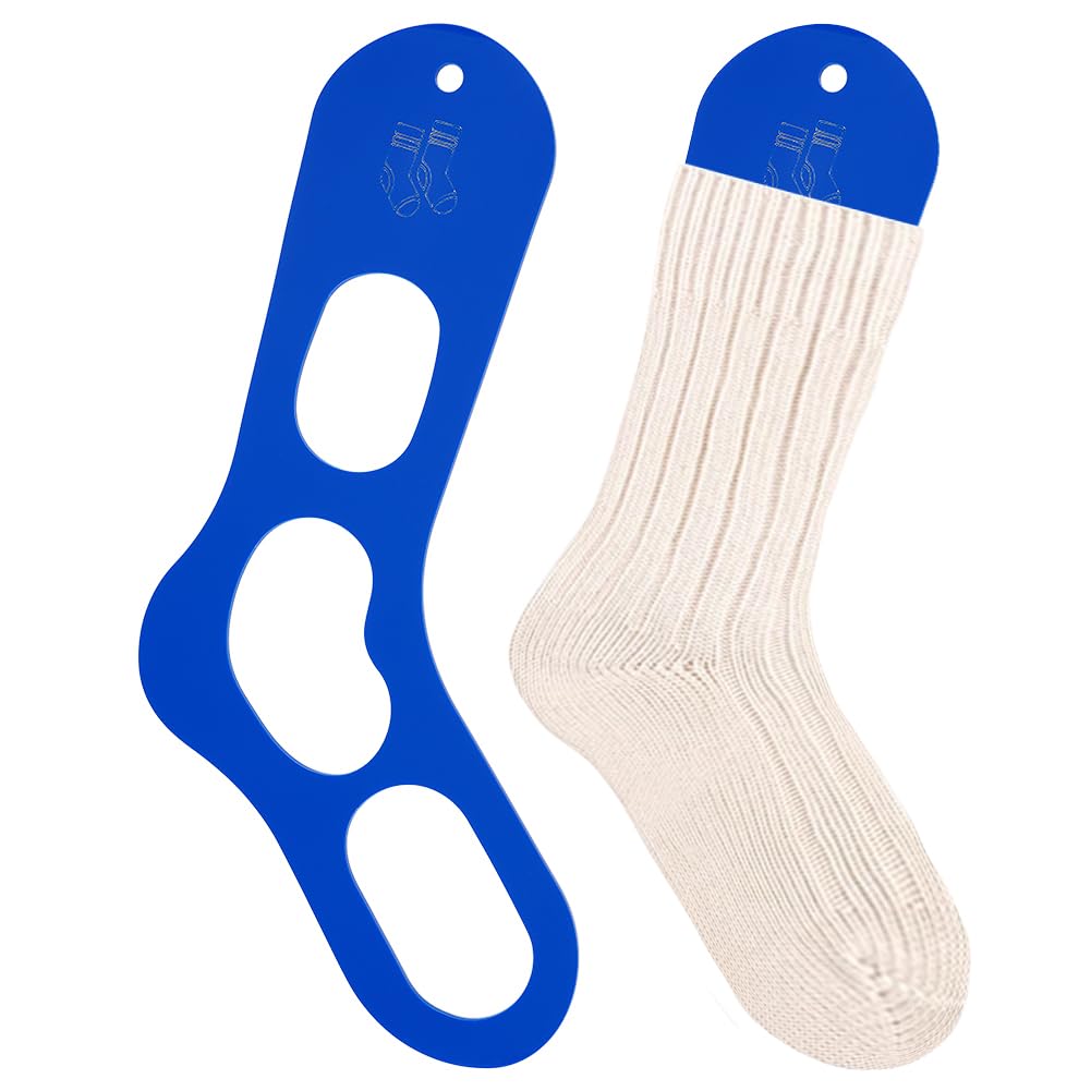 BENECREAT 2Pcs Acrylic Sock Blockers, Blue Knitting Sock Ruler Stocking Blockers Socking Stretchers for Knitting & Crochet Stocking Knitters, 3mm Thick