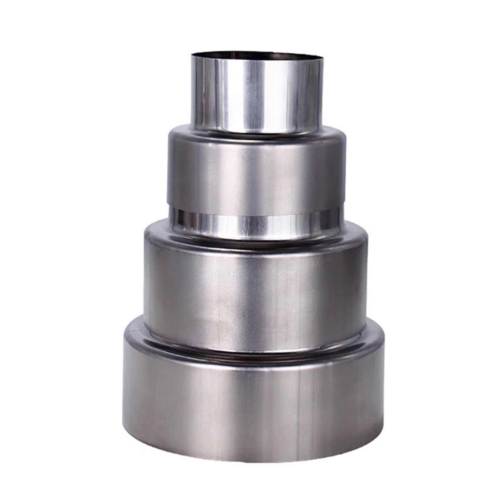 Stove Pipe Reducer Flue Connector, Stainless Steel Chimney Flue Liner Reducer Chimney Adaptor Pipe for Wood Burning Stove Fireplaces, 1pcs(12cm~6cm)