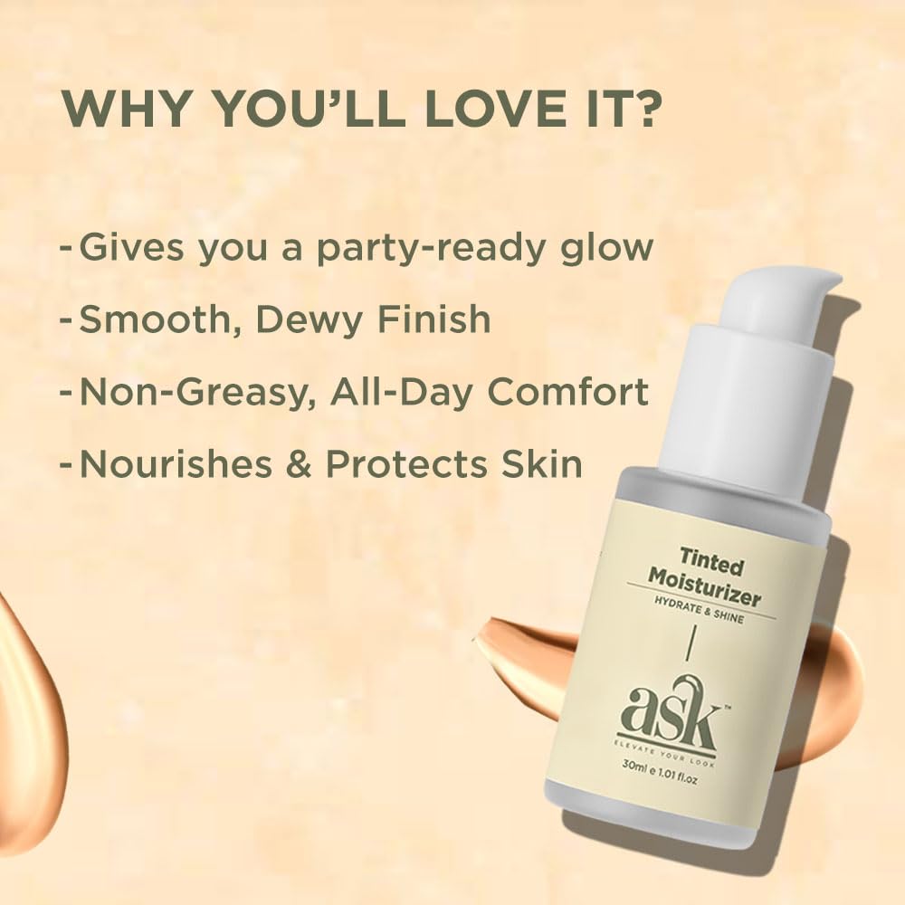 ASK Tinted Moisturizer for Men-30ml | Hydrating, Light Weight & Non-sticky | BB Cream Like Coverage | Improves Uneven Skin Tone | For All Skin Types - Image 4 thumbnail