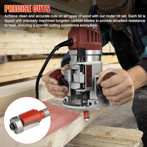 15-teiliges professionelles Fräser-Set: YIDM Fräser für Oberfräse 8 mm Schaft, Oberfräser Set Holzbearbeitung Swerkzeugen mit Schraubenschlüssel, Oberfräse Zubehör für Holz mit Aufbewahrungskoffer