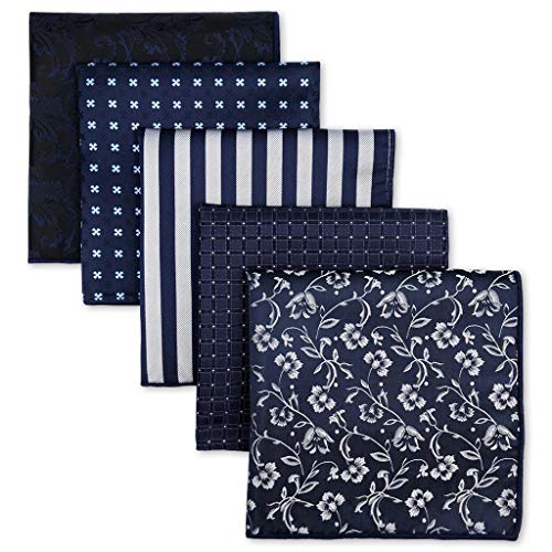 S&W SHLAX&WING 5 peças lenço de bolso para homem Handkerchiefs Set para casaco de fato, 2 (Conjunto), Set44
