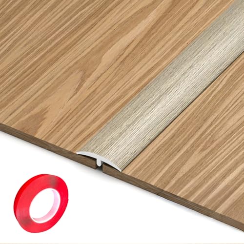3 Piezas Perfil de Transición para Suelo en T PVC, Ancho 25 40mm Tira de Transición De Suelo, Tapajuntas Suelo Adhesivo para Umbral y Bordes de Pisos, Largo 90cm(Time Grey,25mm/0.98')