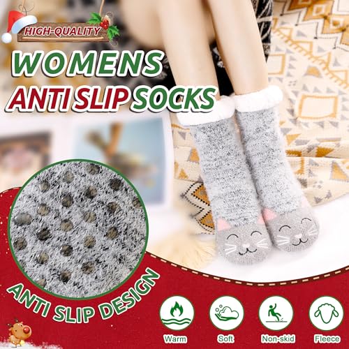 Image of WEVIAS Womens Slipper Socks Fuzzy Winter Thermal Grips Cozy Socks