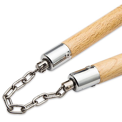 Wooden Nunchaku for Bruse Lee Style Fight Martial Arts Training Gymnastic Stick by A C Sports