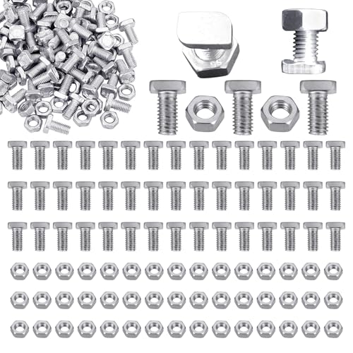 50Pcs Greenhouse Bolts and Nuts Kit Aluminium Hex Nuts and T Head Bolts