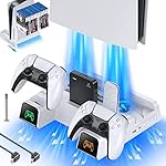 OIVO-Soporte-PS5-con-Ventilador-y-Estacin-Carga-Mando-PS5-Soporte-Refrigeracin-PS5-con-Ranuras-para-Disco-Duro-y-Control-Remoto-para-Accesorios-Playstation-5-con-14-Ranuras-para-Juegos-retrctiles