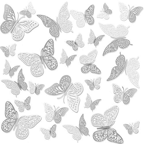 Butterfly Decorations - 24 PCS 3D Wall Decor in 3 Styles and Sizes for Room Birthday Party and Cake - Mariposas Decorativas para Fiesta