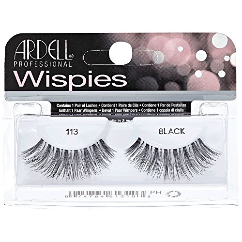 Ardell Wispies 113 False Eyelashes, Duo Adhesive Included, Medium Volume, Long Length, Vegan Friendly, 1 Pair (Pack of 1)