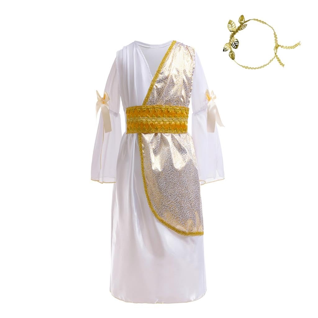 Lito Angels Ancient Greek Roman Goddess Costume Fancy Dress Up Outfits with Gold Laurel Wreath Headband for Kids Girls